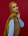 Saf Sarı & Buhur Kahvesi Harem Rüyası Desen Şal