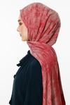 Sahra Desen Çift Taraflı Şal - Bordo-Mint Yeşili