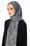Sahra Desen Çift Taraflı Şal - Siyah-Siyah