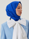 Saks Mavisi Shine Desen Jakar Şal