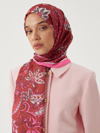 Şeker Pembe & Kiremit Retro Desen Şal
