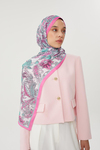 Şeker Pembe & Taş Retro Desen Şal