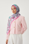 Şeker Pembe & Taş Retro Desen Şal
