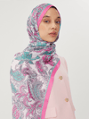 Şeker Pembe & Taş Retro Desen Şal