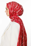 Selis Desen Çift Taraflı Şal - Bordo-Mint Yeşili