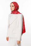 Selis Desen Çift Taraflı Şal - Bordo-Mint Yeşili