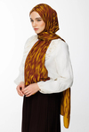 Selis Desen Çift Taraflı Şal - Mürdüm-Sarı