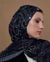 Siyah & İnci Efsunlu Desen Şal