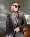 Siyah Rise Desen Jakar Şal