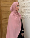 Toz Pembe Line Desen Kore Medine İpeği Şal