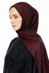 Velora Desen Çift Taraflı Şal - Siyah-Bordo