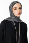 Velora Desen Çift Taraflı Şal - Siyah-Siyah