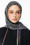 Velora Desen Çift Taraflı Şal - Siyah-Siyah