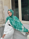 Zümrüt Tartan Desen Modal Şal