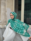 Zümrüt Tartan Desen Modal Şal