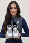 Gri Siyah Detaylı Beyaz Kadın Spor Ayakkabı Sneaker