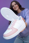 Günlük Kullanıma Uygun İkonik Pembe-Beyaz Kadın Sneaker