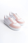 Günlük Kullanıma Uygun İkonik Pembe-Beyaz Kadın Sneaker
