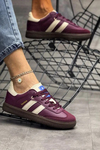 Homiro Bordo Renk Klasik Tasarım Kadın Sneaker
