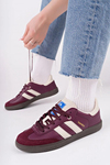 Homiro Bordo Renk Klasik Tasarım Kadın Sneaker