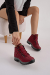Tonny Black Kadın Bordo Süet Bağcıklı Trekking Bot