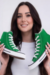 Yeşil Süet Yüksek Konçlu Bilekli Kadın Sneaker
