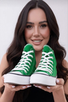 Yeşil Süet Yüksek Konçlu Bilekli Kadın Sneaker