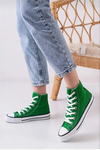 Yeşil Süet Yüksek Konçlu Bilekli Kadın Sneaker