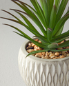 Agave Vazolu Yapay Çiçek Gri
