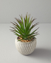 Agave Vazolu Yapay Çiçek Gri
