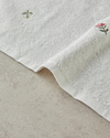 Allover Flower Pamuklu Nakışlı Yüz Havlusu 50x80 cm Ekru