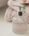 Allure Rosa Cam Banyo Sıvı Sabunluk Gümüş