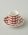 Almeda New Bone China 4 Parça 2 Kişilik Kahve Fincan Takımı 80 ml Bordo