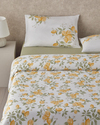 Amalfi Breeze Baskılı Çift Kişilik Pike Takımı 200x220 cm Sarı