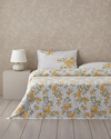 Amalfi Breeze Baskılı Çift Kişilik Pike Takımı 200x220 cm Sarı