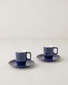 Angely New Bone China 4 Parça 2 Kişilik Kahve Fincan Takımı 80 ml Lacivert