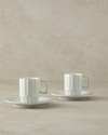 Angely New Bone China 4 Parça 2 Kişilik Kahve Fincan Takımı Gri