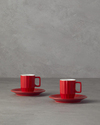 Angely New Bone China 4 Parça 2 Kişilik Kahve Fincan Takımı Kırmızı