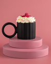 Angled New Bone China Kupa 260 ml Siyah