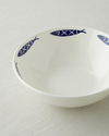 Aqua Rhythm Seramik Kase 20 cm Beyaz - Lacivert