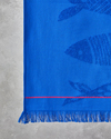 Aquatic Fish Pamuklu Plaj Havlusu 70x140 cm Çivit Mavi