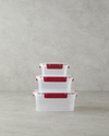 Arnie Plastik 3'lü Saklama Kabı 15.5x21x 9 cm Bordo