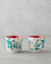 Artistic Flower Seramik 2'li Bardak 270 ml Kırmızı