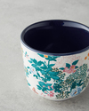 Artistic Flower Seramik 2'li Bardak 270 ml Lacivert