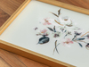 Artistic Flowery Cam Dekoratif Tepsi Gold