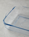 Bake&Serve Cam Kare Izgaralı Fırın Kabı 24 X 21 cm Şeffaf