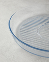 Bake&Serve Cam Yuvarlak Izgaralı Fırın Kabı 32 cm Şeffaf