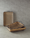 Bamboo Bambu Dekoratif Tepsi Natural-Siyah