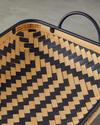 Bamboo Bambu Dekoratif Tepsi Natural-Siyah