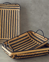 Bamboo Dekoratif Tepsi 59x37x16 cm Natural-Siyah